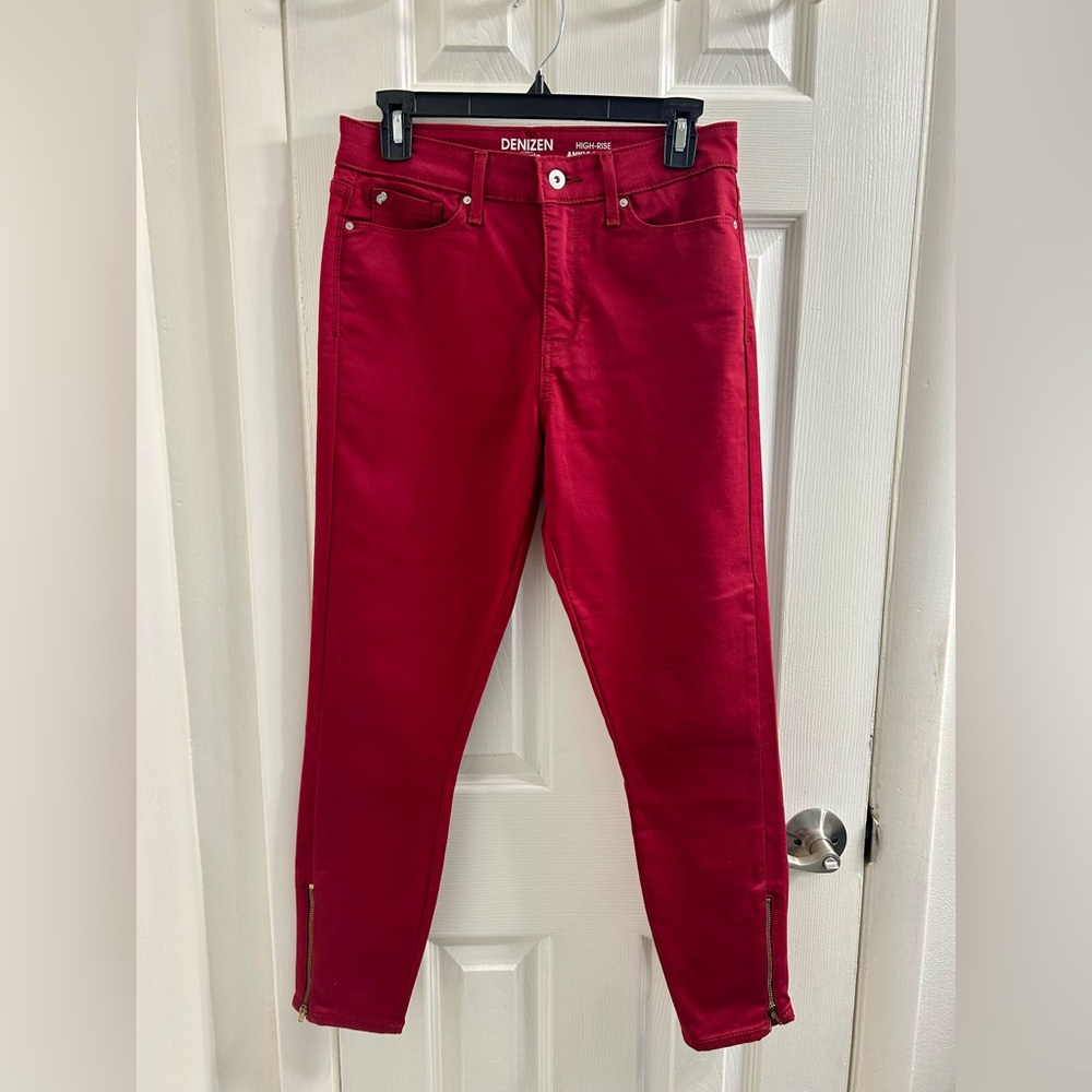 Denizen by Levi’s Red High Rise Ankle Skinny Size 8 Jeans